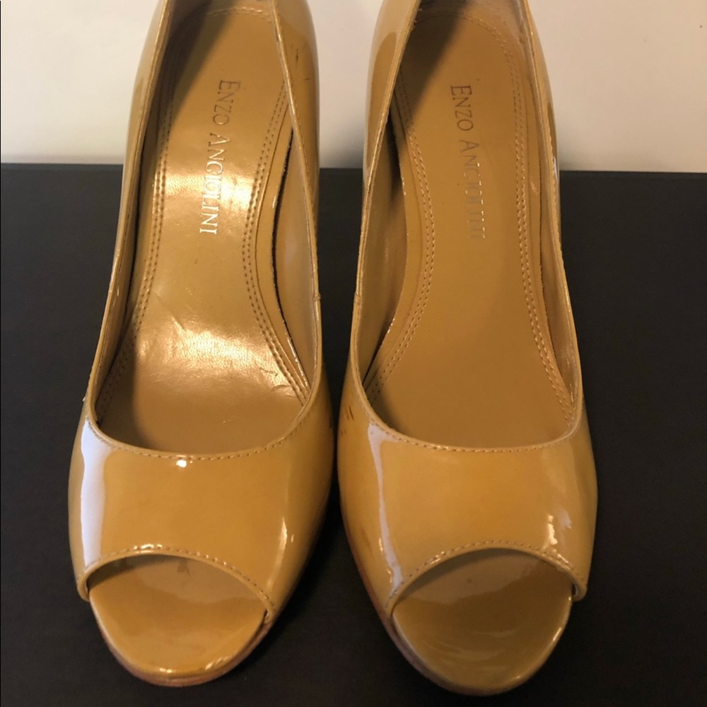 Beautiful nude patent Enzo heels for any occasion